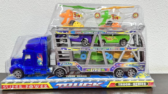 034-7              Автовоз с машинками и вертолетами. Размер: 34х18см.